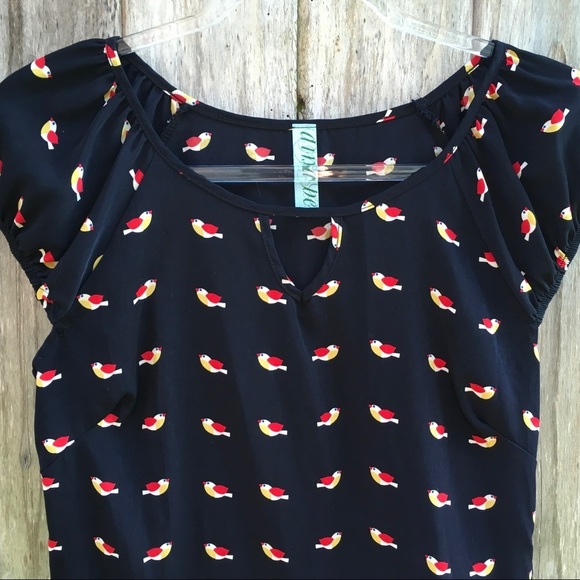 Francesca's Aina Be Cute Little Birds Polka Tunic Midi Dress Small - Picture 3 of 7